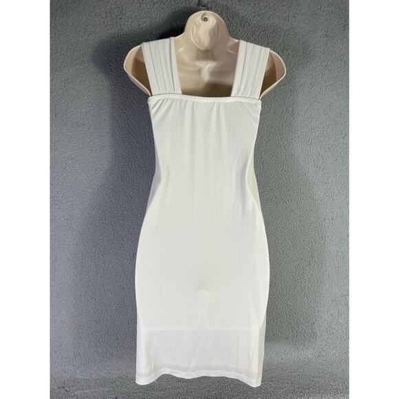 En Focus Studio White Sleeveless‎ Lace Panel Sheath Dress Size 4 Bridal Cocktail - Picture 9 of 12